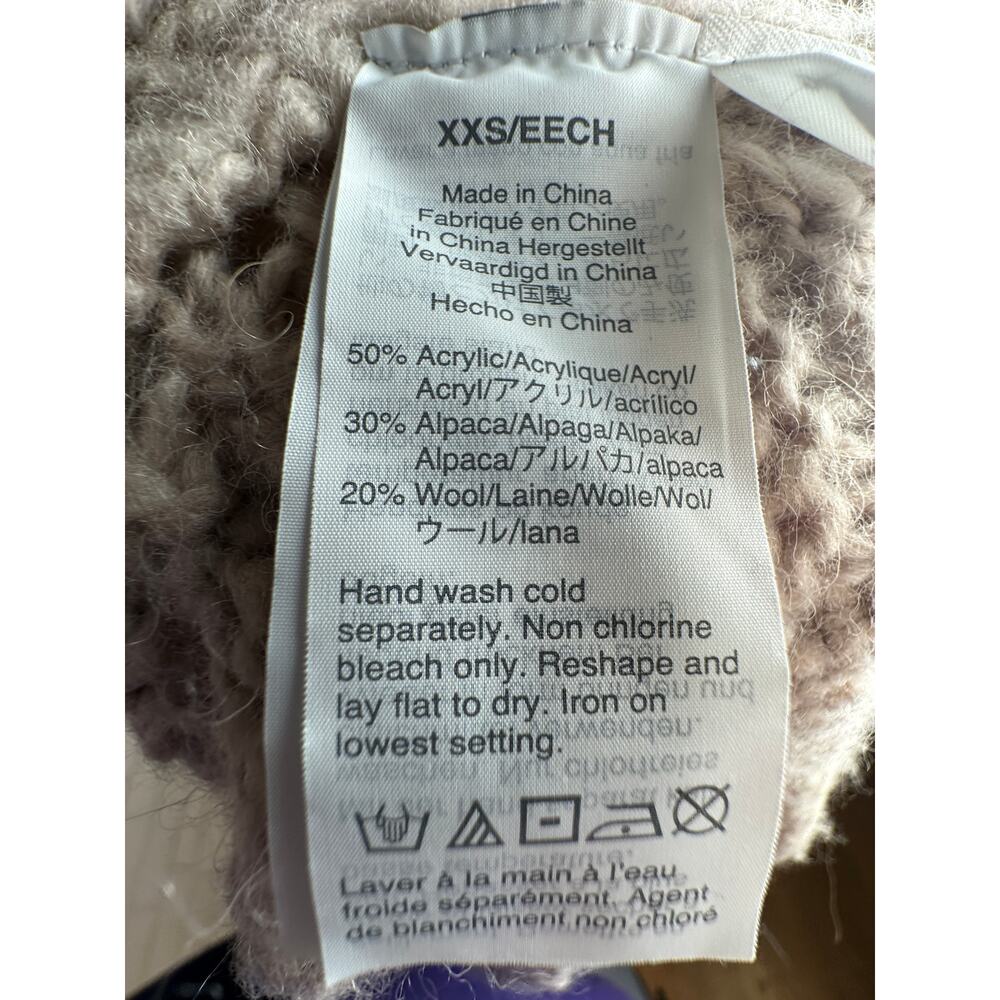 Madewell S Windemere Wool Alpaca $95 Open Knit Crochet Boxy Sweater Taupe Beige - Picture 6 of 7